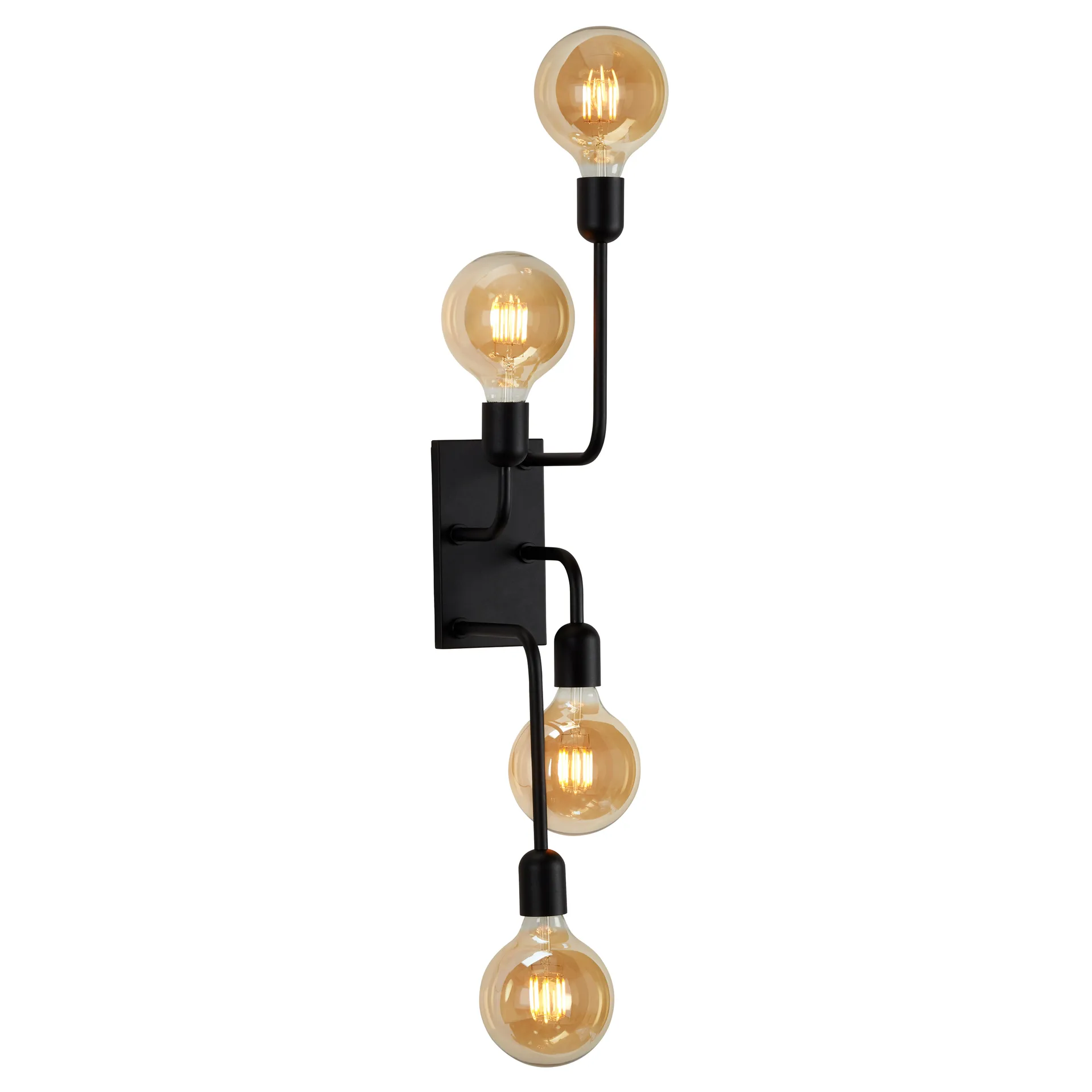 Regal XL vägglampa fast installation, Svart Belid