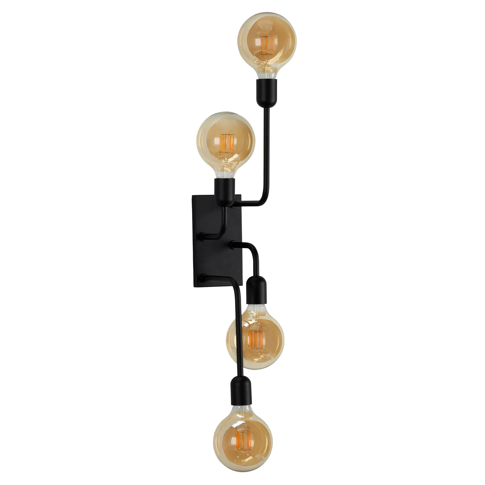 Regal XL vägglampa fast installation, Svart Belid