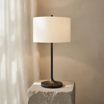 Soft bordslampa - Linne vit-metallic brons, Ø34x64 cm - Belid