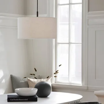 Soft pendel - Linne vit-metallic brons, Ø44 cm - Belid