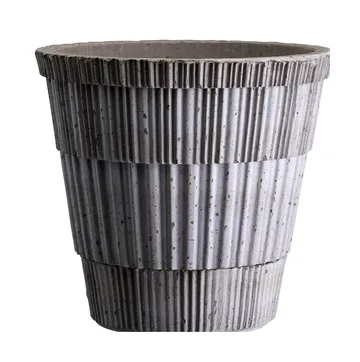 Atlas raw kruka med fat - Grey, Ø14 cm - Bergs Potter