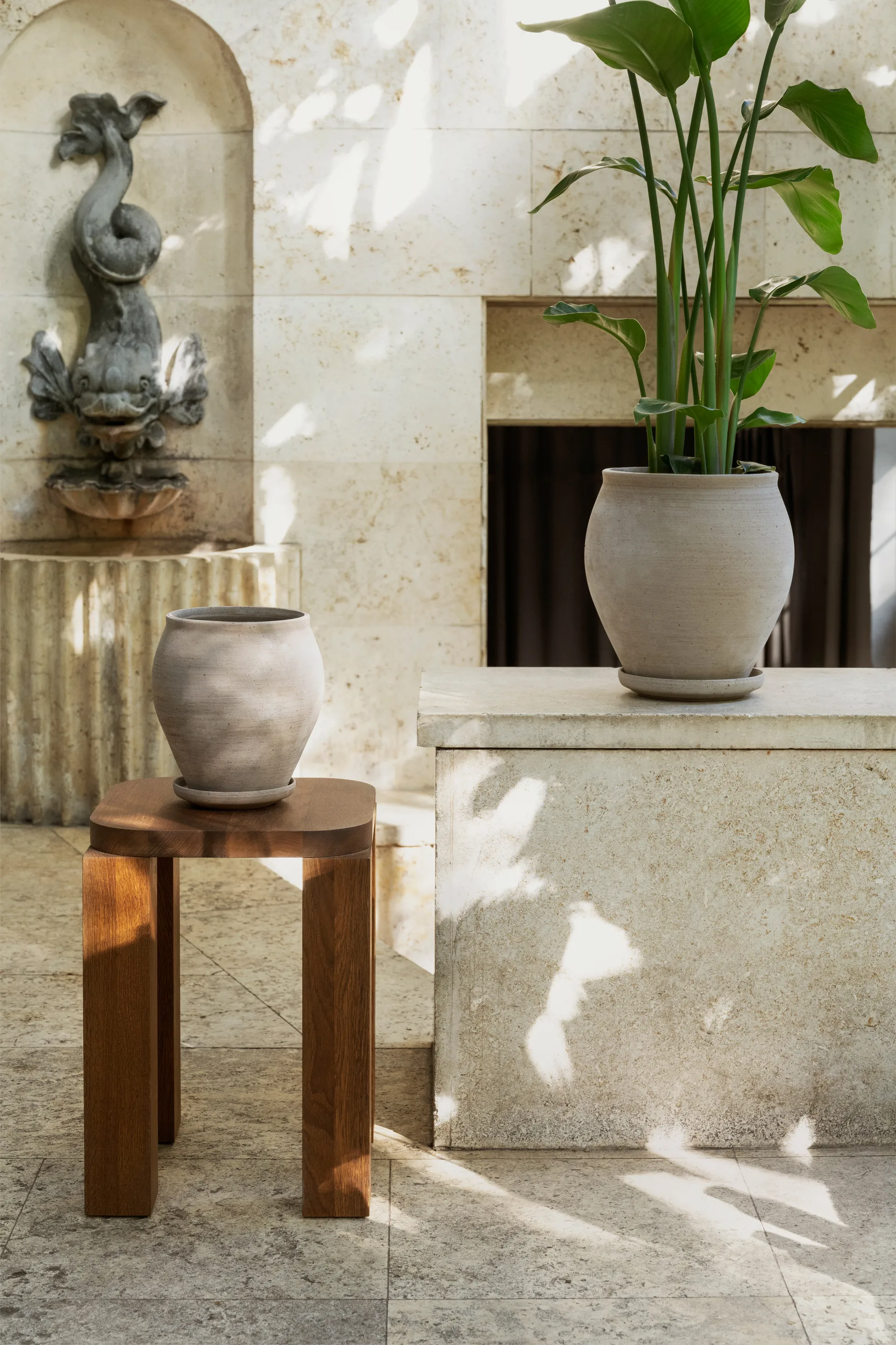 Delphi kruka med fat 2 delar, Grey, Ø26 cm Bergs Potter