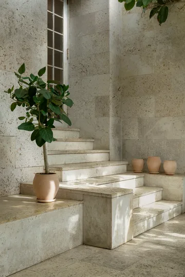 Delphi kruka med fat 2 delar - Rosa, Ø22 cm, tall - Bergs Potter