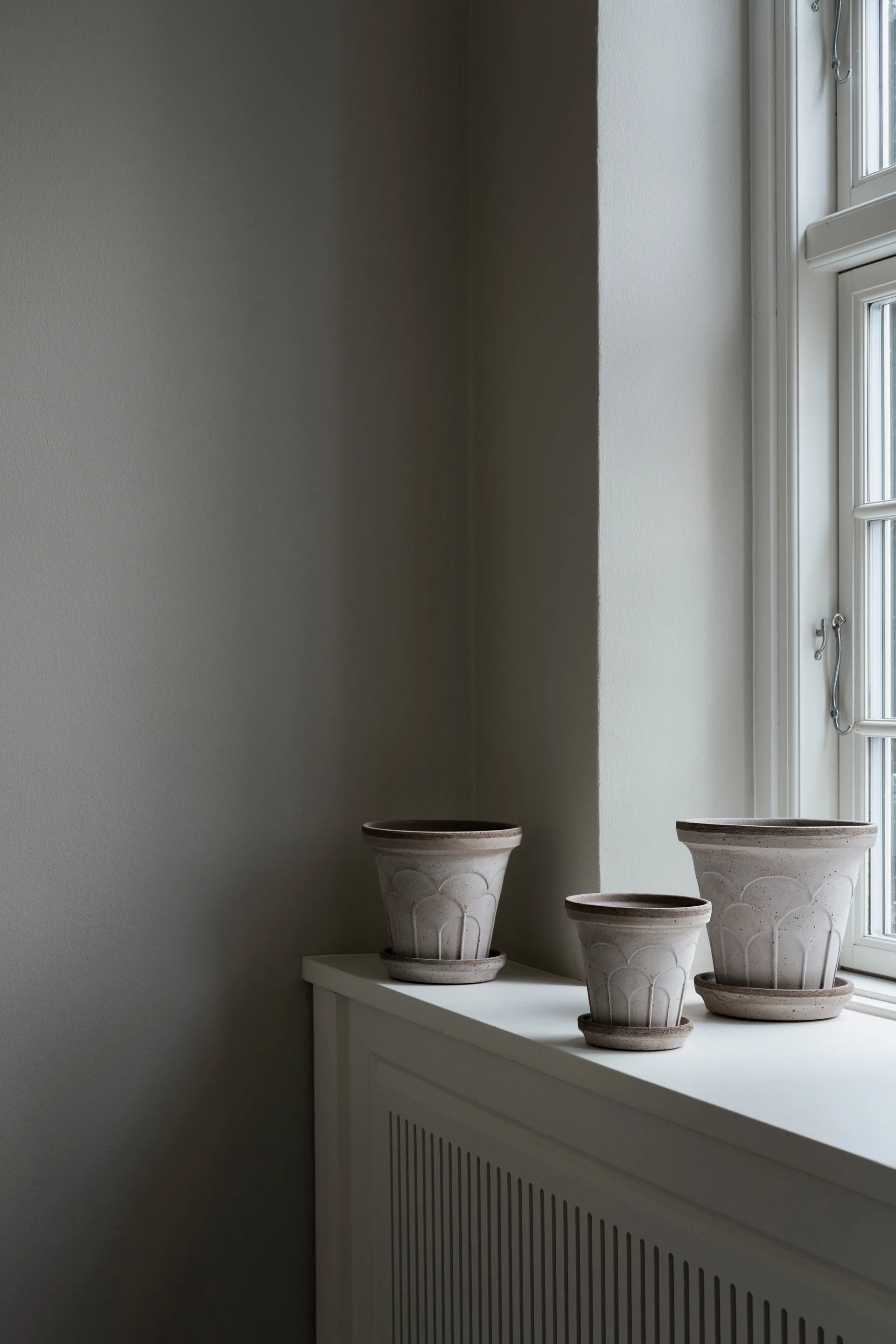 Fleur kruka med fat 2 delar, Grey, Ø12 cm Bergs Potter