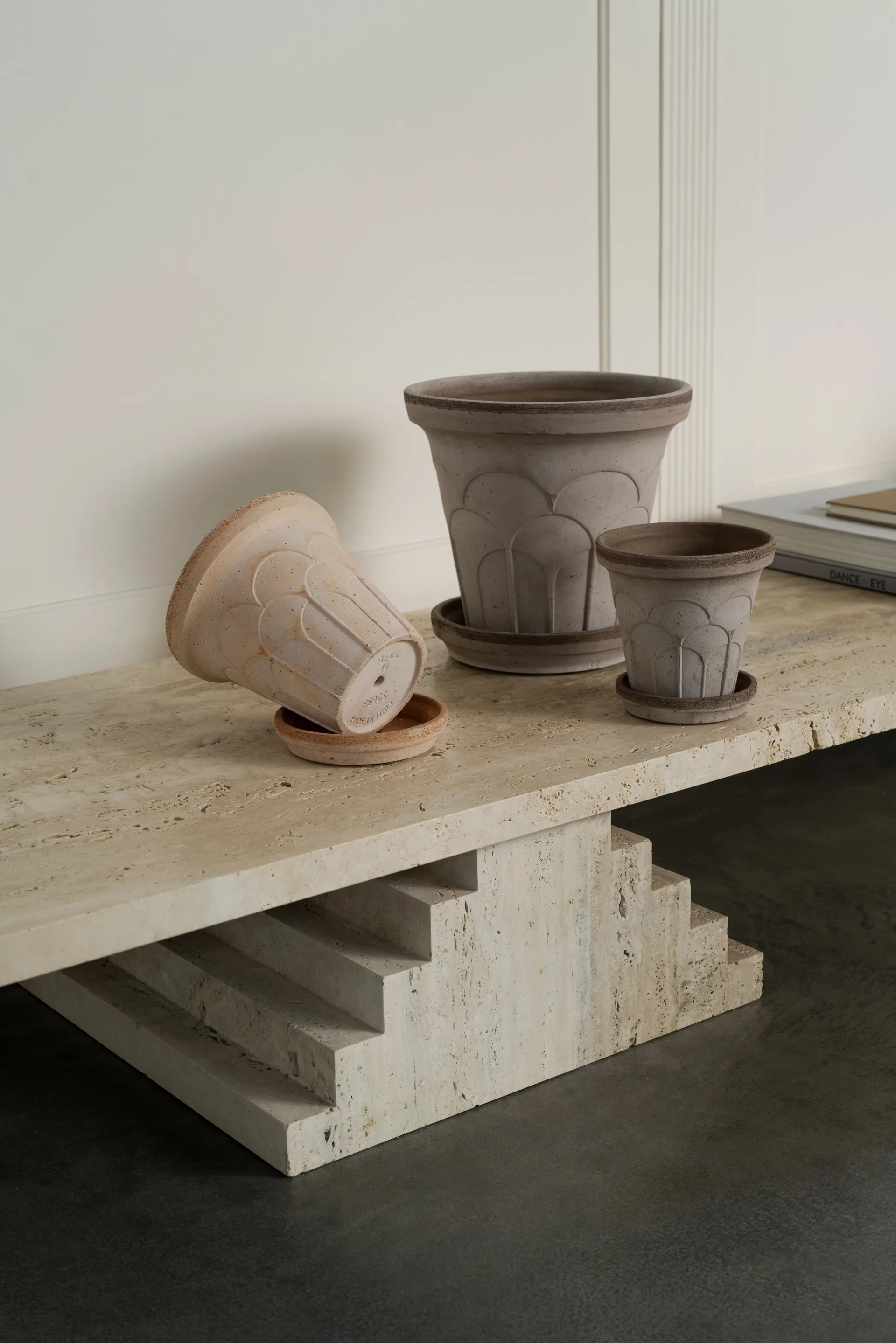 Fleur kruka med fat 2 delar, Grey, Ø21 cm Bergs Potter