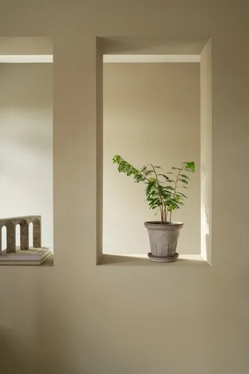 Fleur kruka med fat 2 delar - Grey, Ø21 cm - Bergs Potter