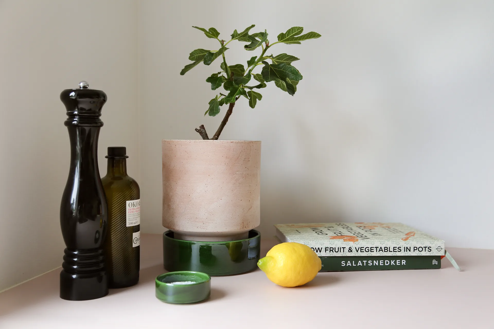 Hoff kruka, Ø14 cm, Raw Rosa-Misty Blue (rosa-blå) Bergs Potter