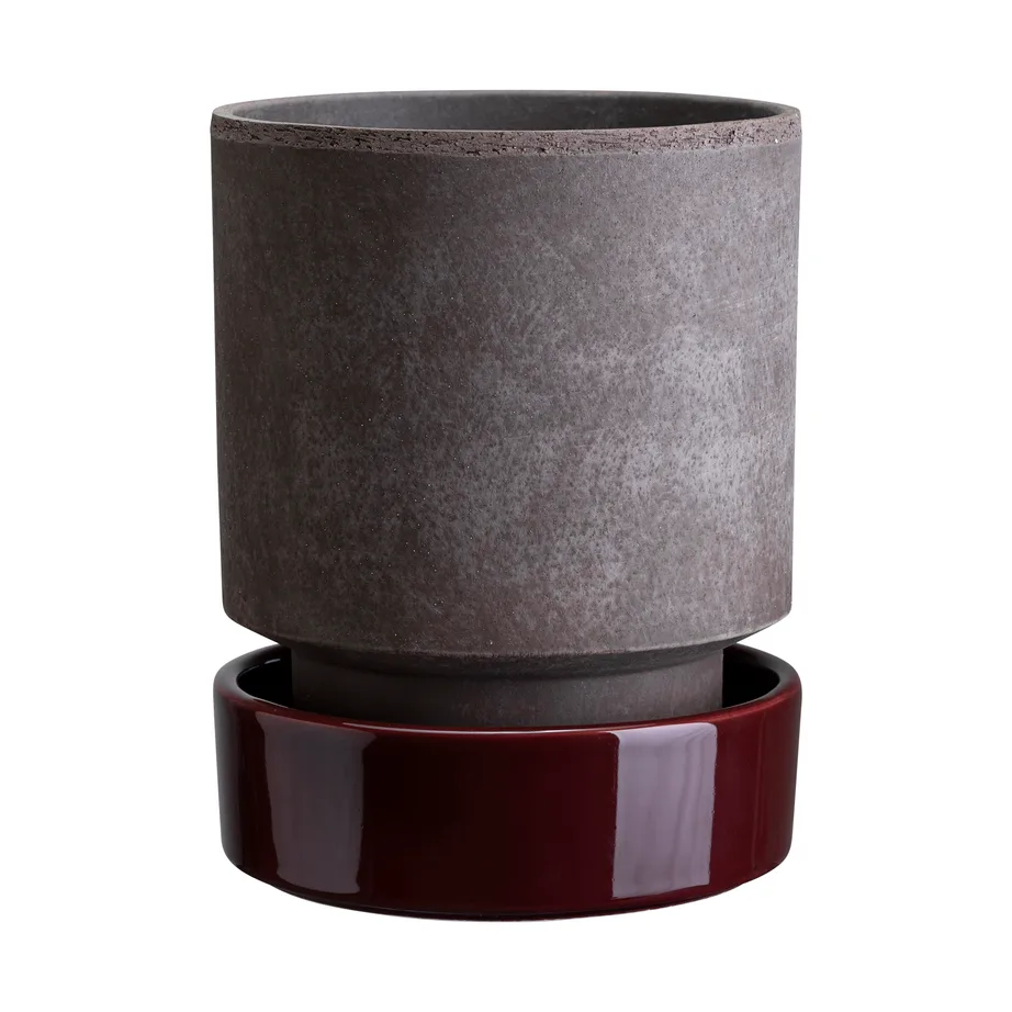 Hoff kruka, Ø16 cm, Raw Grey-Deep Burgundy