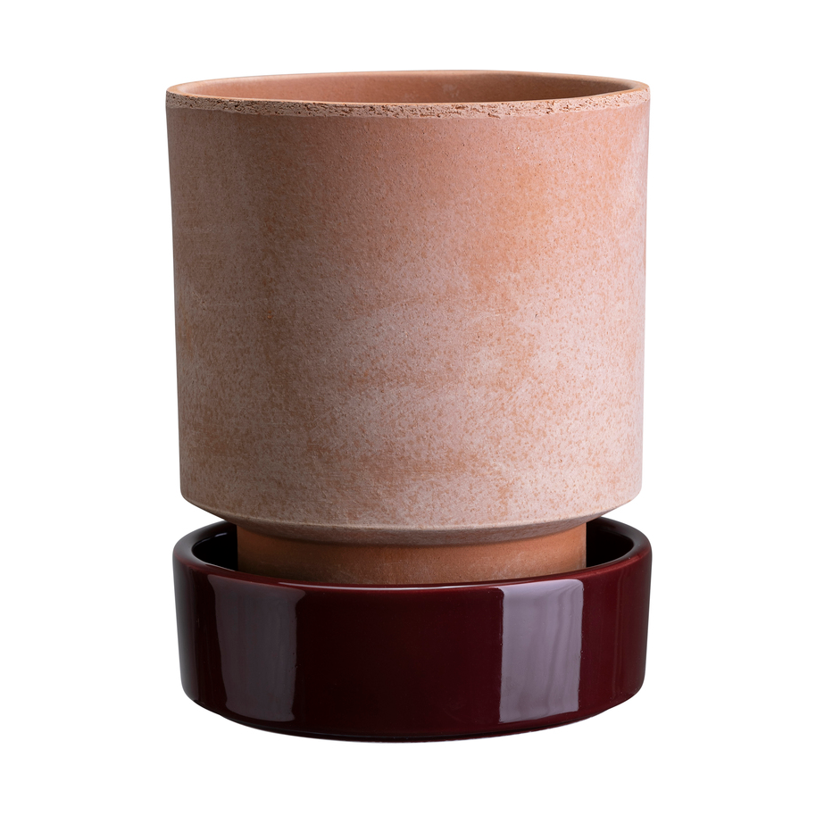 Bergs Potter Hoff kruka 18 cm, Raw Rosa-Deep Burgundy