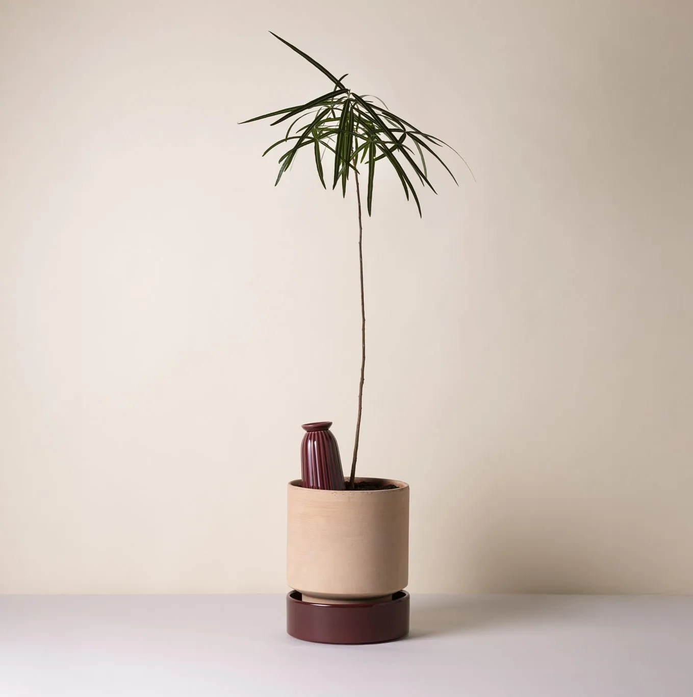 Hoff kruka, Ø18 cm, Raw Rosa-Deep Burgundy Bergs Potter