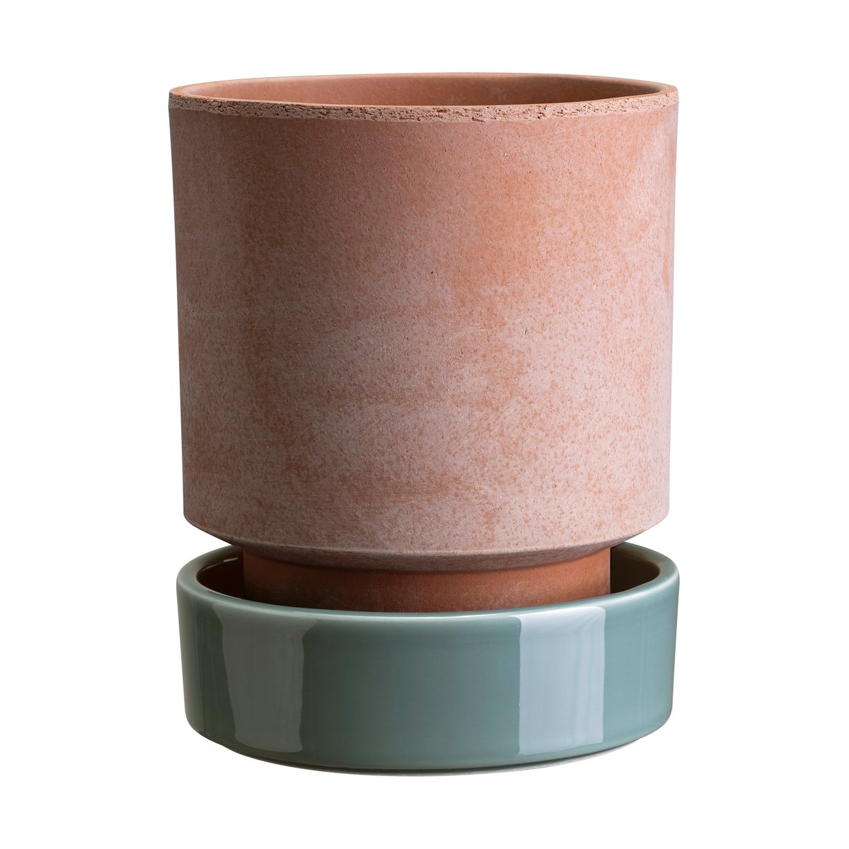 Bergs Potter Hoff kruka 18 cm, Raw Rosa-Misty Blue | Skandinavisk Design | Krukor | Rosa