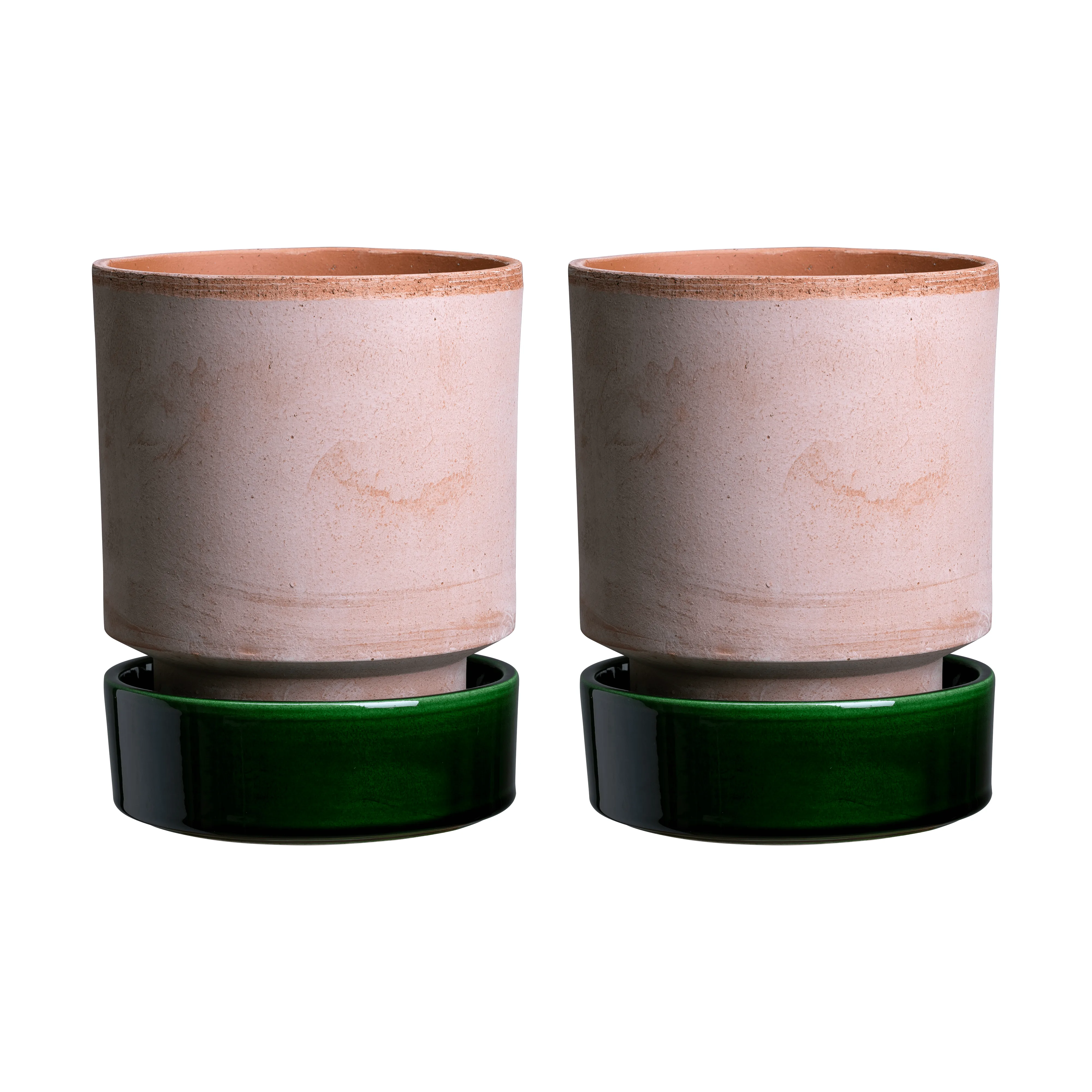 Hoff kruka 2-pack, Ø8 cm, Raw Rosa-Emerald