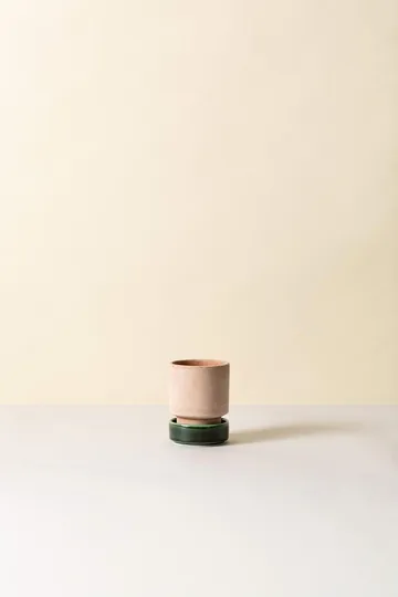 Hoff kruka 2-pack - Ø8 cm, Raw Rosa-Emerald Green - Bergs Potter