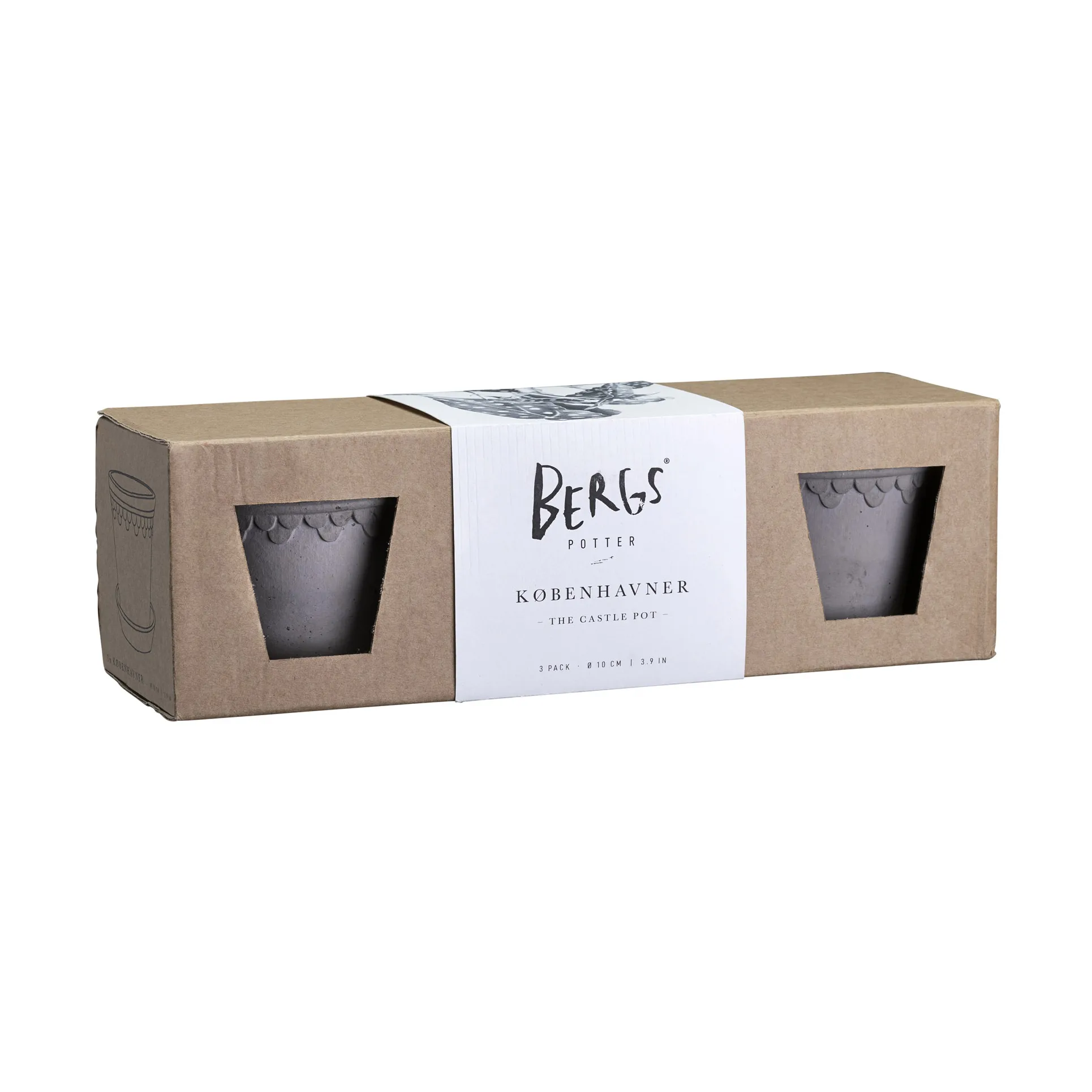 Köpenhamn kruka Ø10 cm 3-pack, Grey