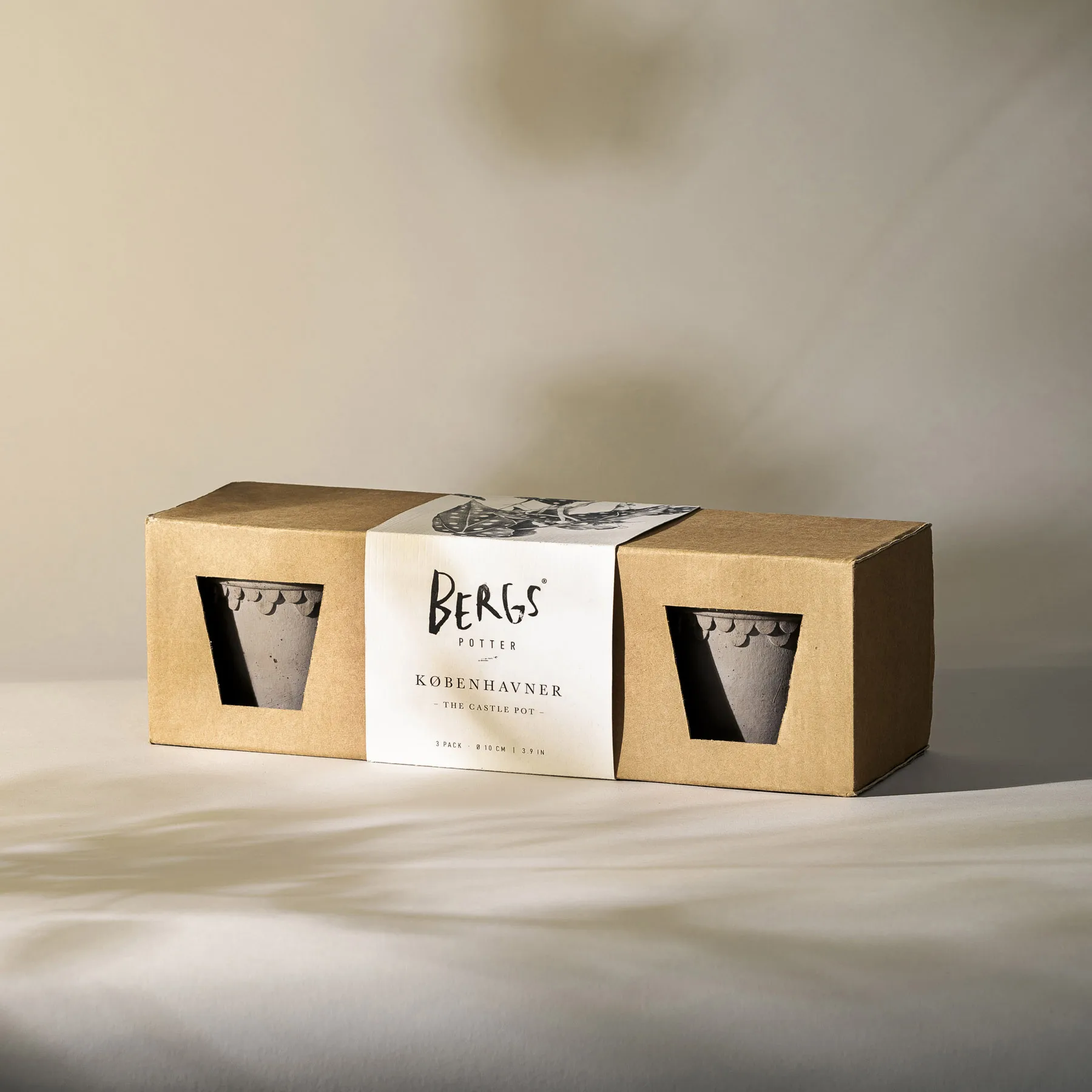 Köpenhamn kruka Ø10 cm 3-pack, Grey Bergs Potter