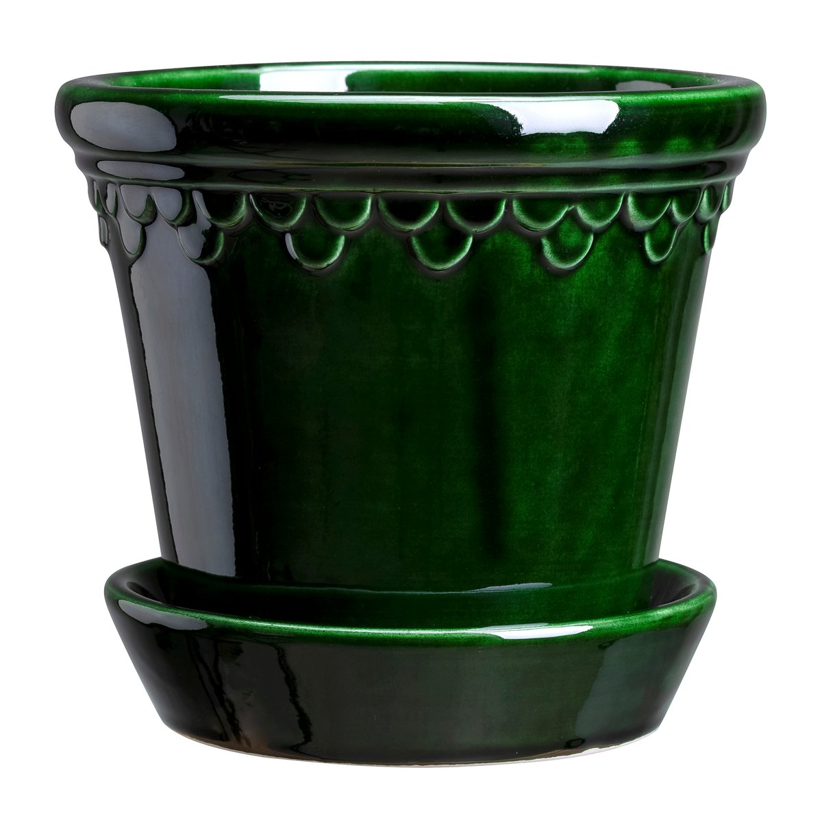 Bergs Potter Köpenhamn kruka glaserad 10 cm Grön | Skandinavisk Design | Krukor | Grön