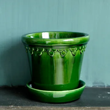 Köpenhamn kruka glaserad - Grön, Ø16 cm - Bergs Potter
