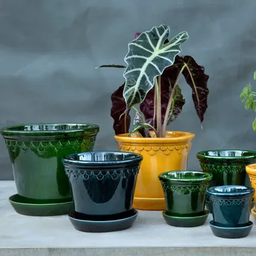 Köpenhamn kruka glaserad - Grön, Ø25 cm - Bergs Potter