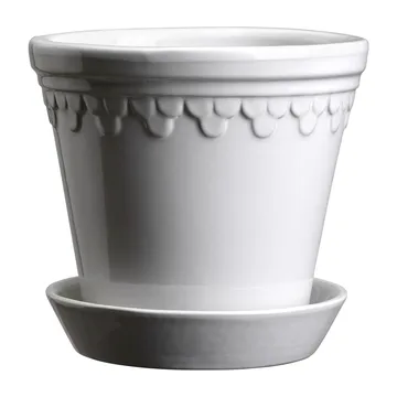 Köpenhamn kruka glaserad - Mineral White (vit), Ø12 cm - Bergs Potter