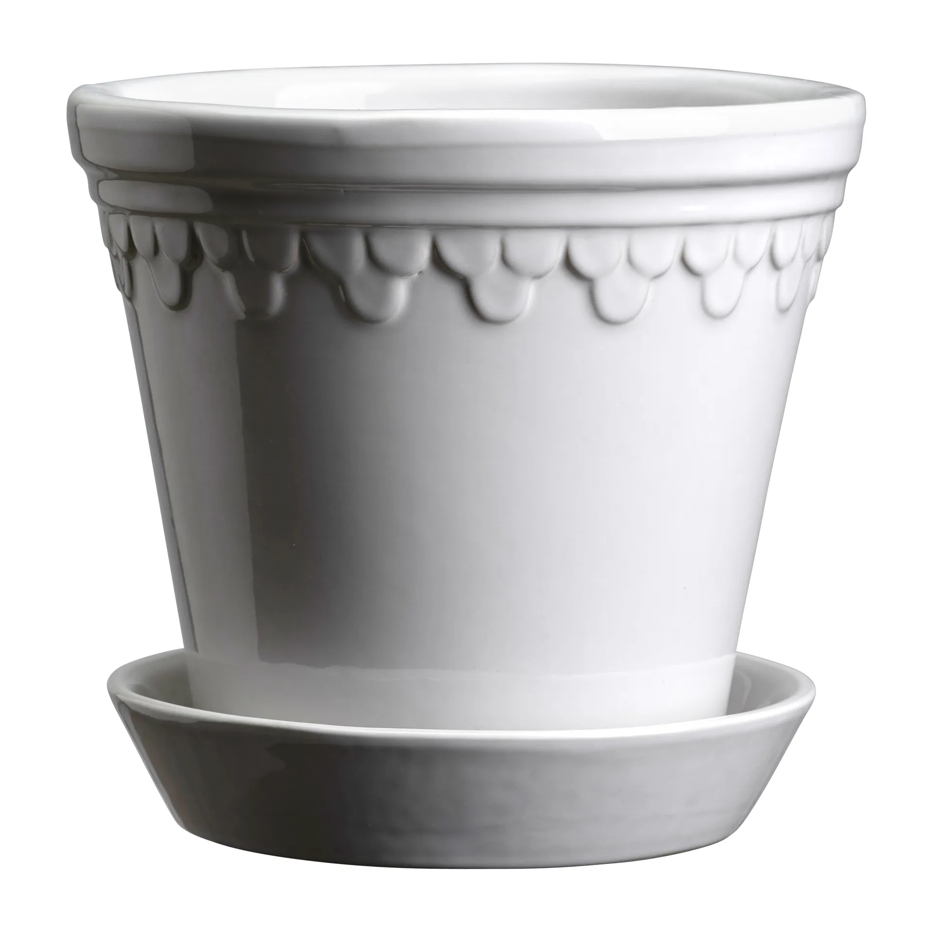 Köpenhamn kruka glaserad, Mineral White (vit), Ø18 cm Bergs Potter