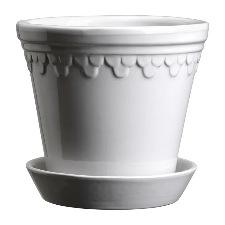Köpenhamn kruka glaserad - Mineral White (vit), Ø21 cm - Bergs Potter