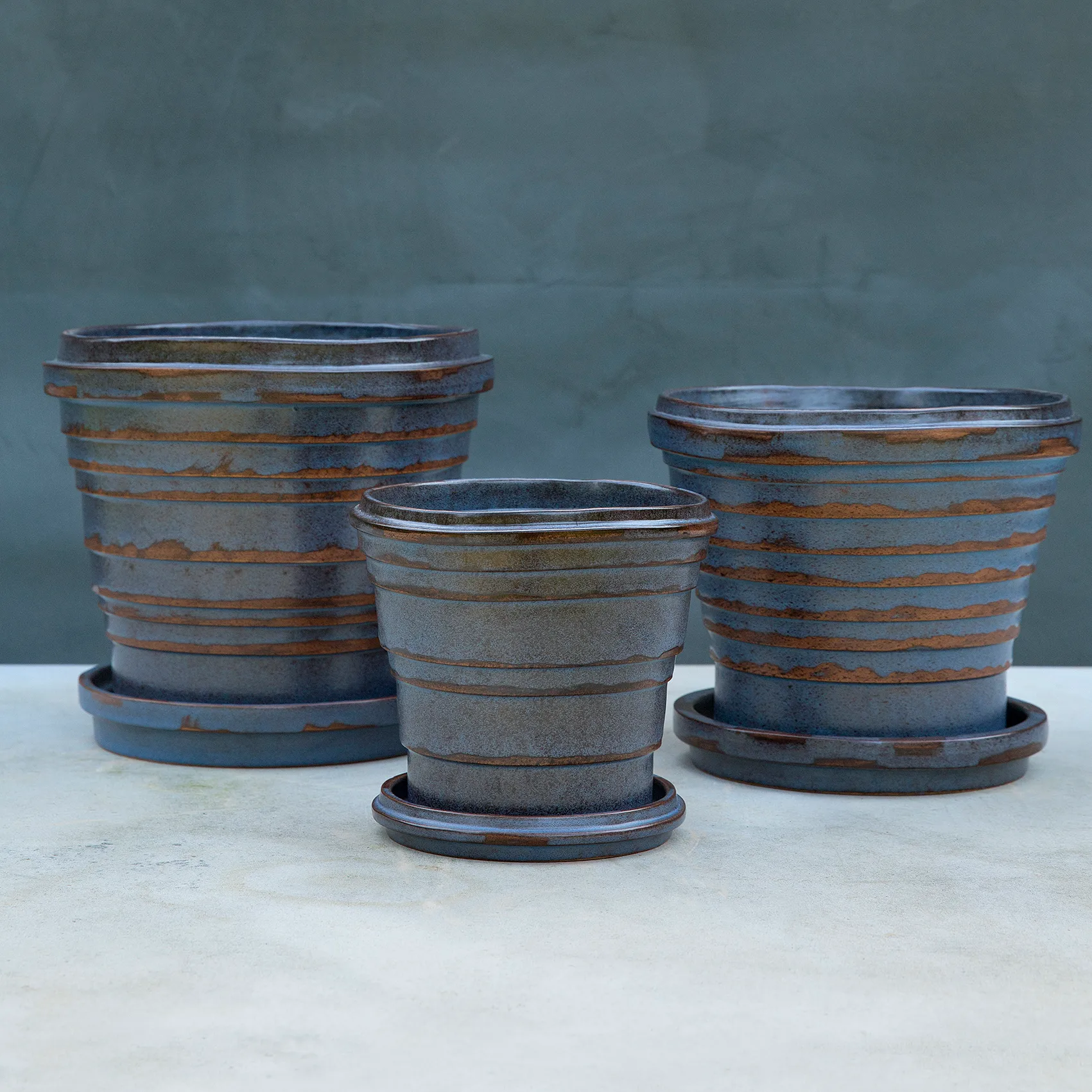 Planet Vintage Metalic kruka Ø21 cm, Blue brown Bergs Potter