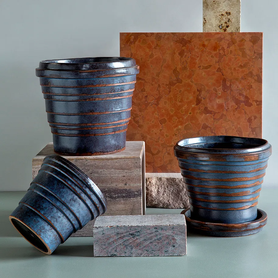 Planet Vintage Metalic kruka Ø25 cm, Blue brown Bergs Potter