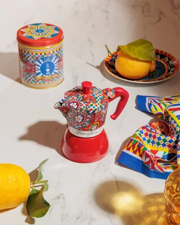 Bialetti x Dolce & Gabbana mokabryggare induktion - Sicilian cart, 4 koppar - Bialetti