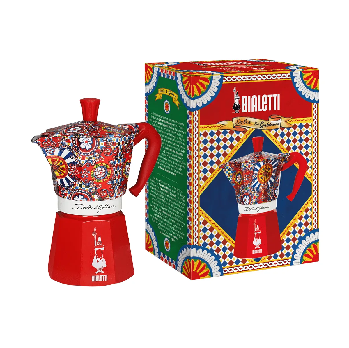 Bialetti x Dolce & Gabbana mokabryggare, Sicilian cart, 6 koppar Bialetti