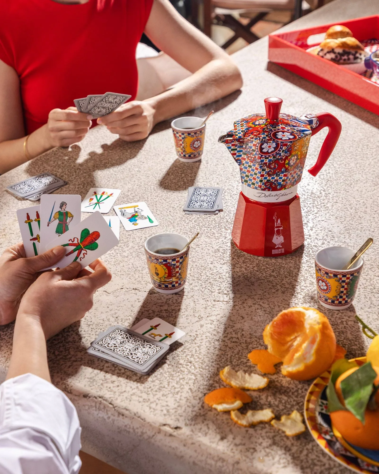 Bialetti x Dolce & Gabbana mokabryggare, Sicilian cart, 6 koppar Bialetti