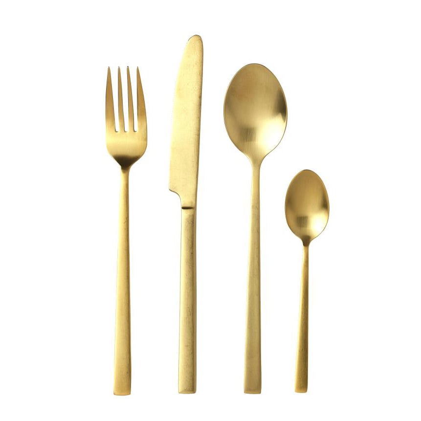 Bitz bestickset 16 delar Guld | Skandinavisk Design | Bestickset | Guldfärgad