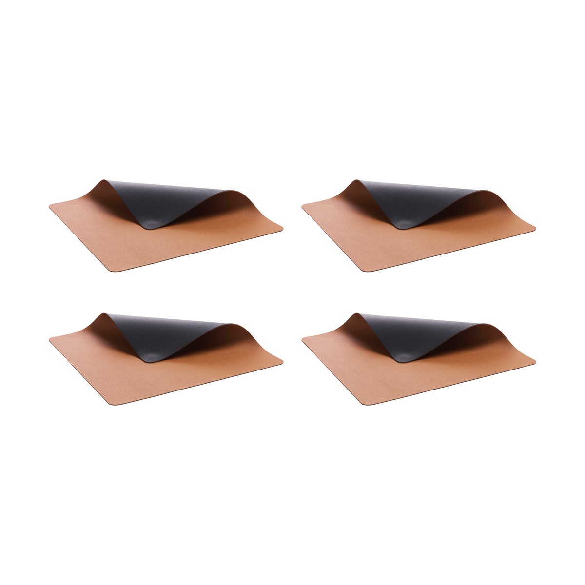 Bitz bordstablett 33x46 cm 4-pack Svart-brun | Skandinavisk Design | Bordstabletter | Brun
