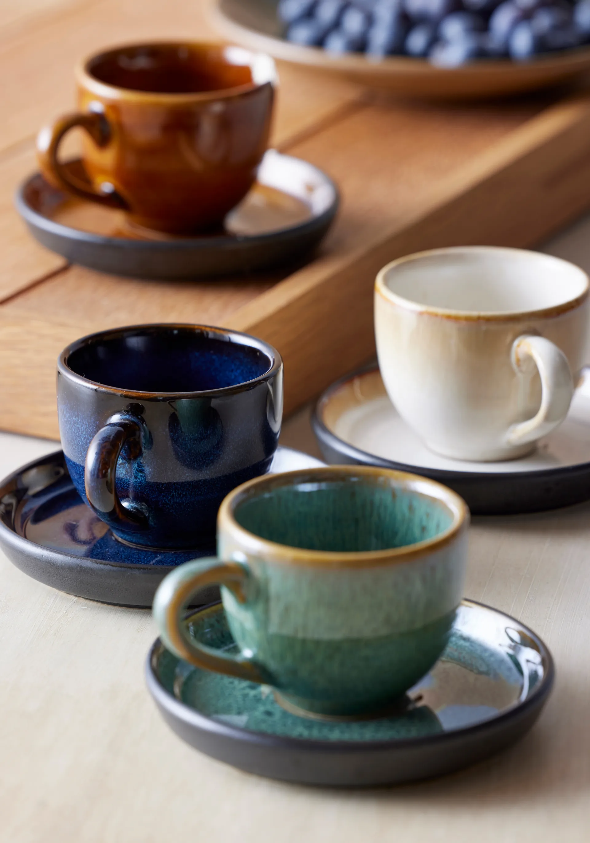 Bitz espressokopp med fat 7 cl, Amber-svart Bitz