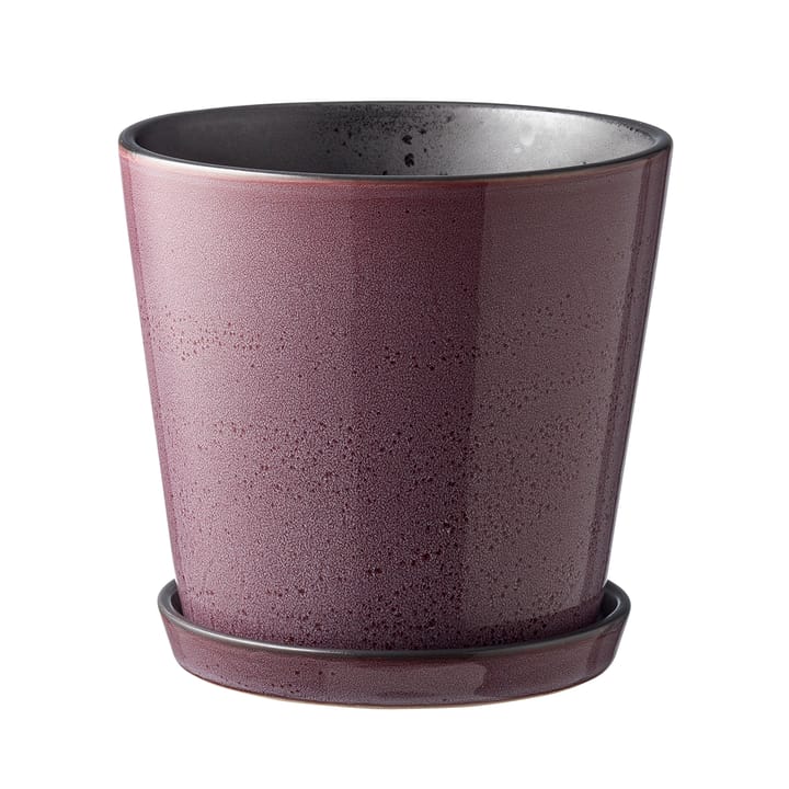 Bitz kruka med fat Ø14 cm, Lila-svart Bitz