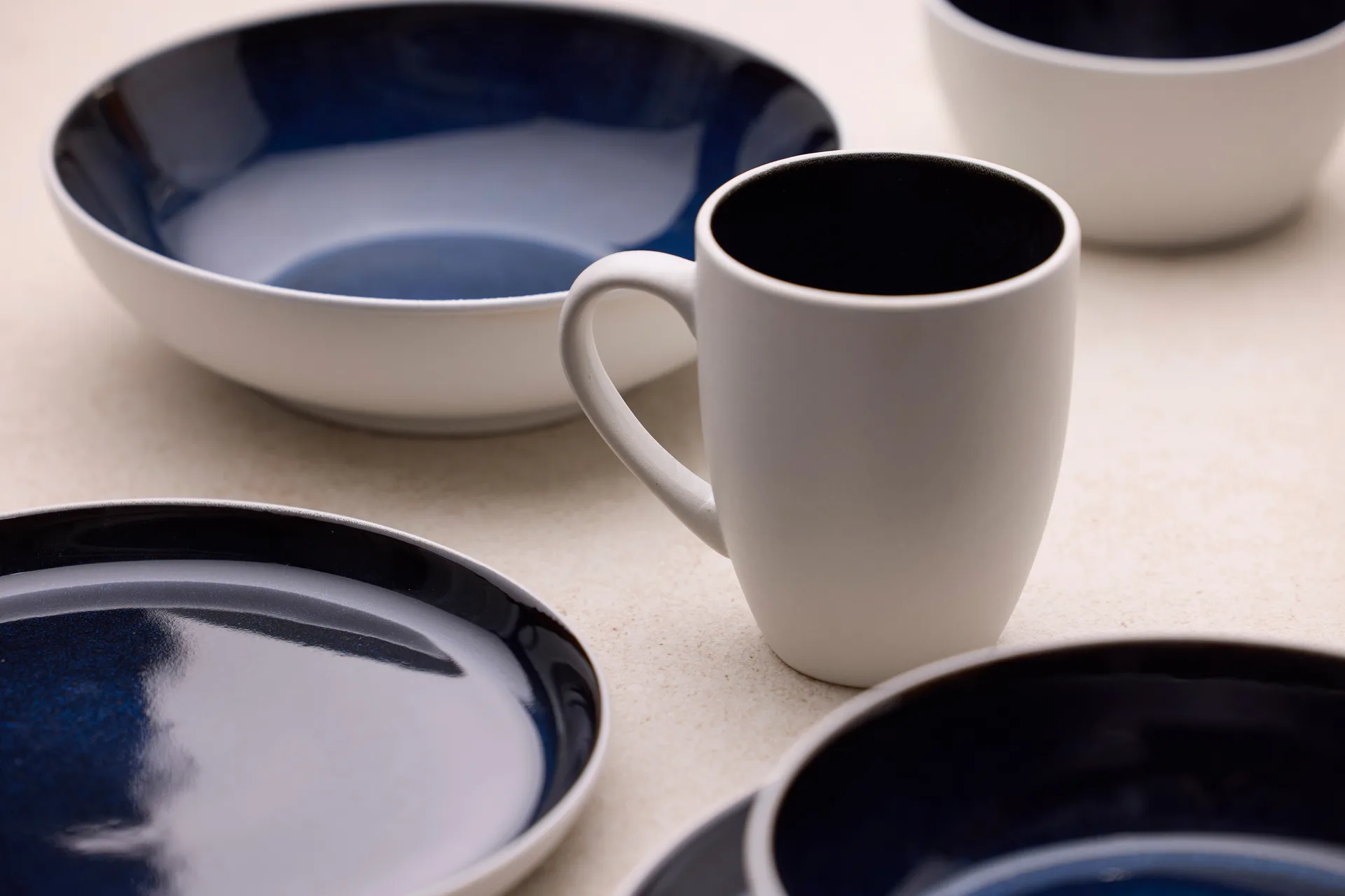 Bitz mugg gastro 30 cl, Vit-mörkblå Bitz