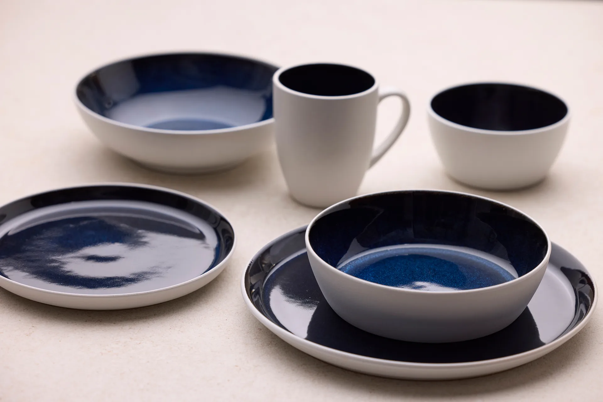 Bitz mugg gastro 30 cl, Vit-mörkblå Bitz