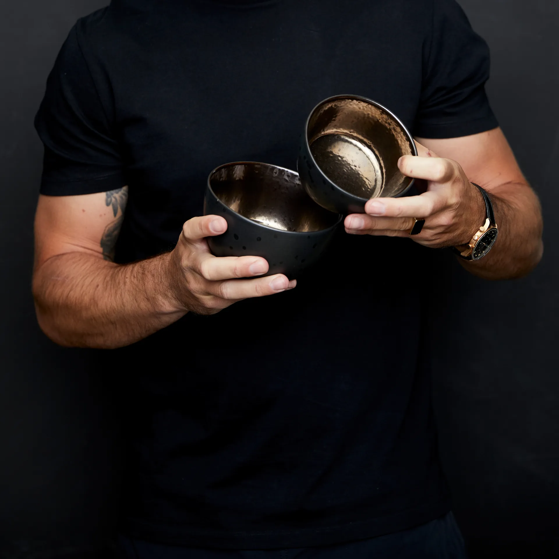 Bitz skål Ø 14 cm svart, Svart-brons Bitz