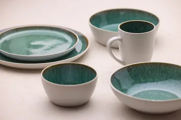 Bitz skål gastro Ø12 cm - Vit-grön - Bitz