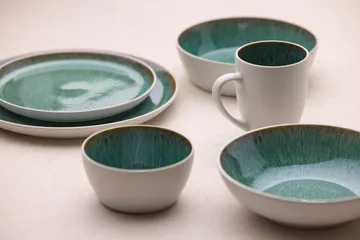 Bitz soppskål Ø 18 cm - Vit-grön - Bitz