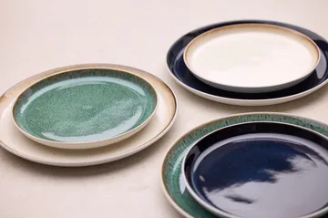 Bitz tallrik gastro Ø27 cm - Vit-grön - Bitz