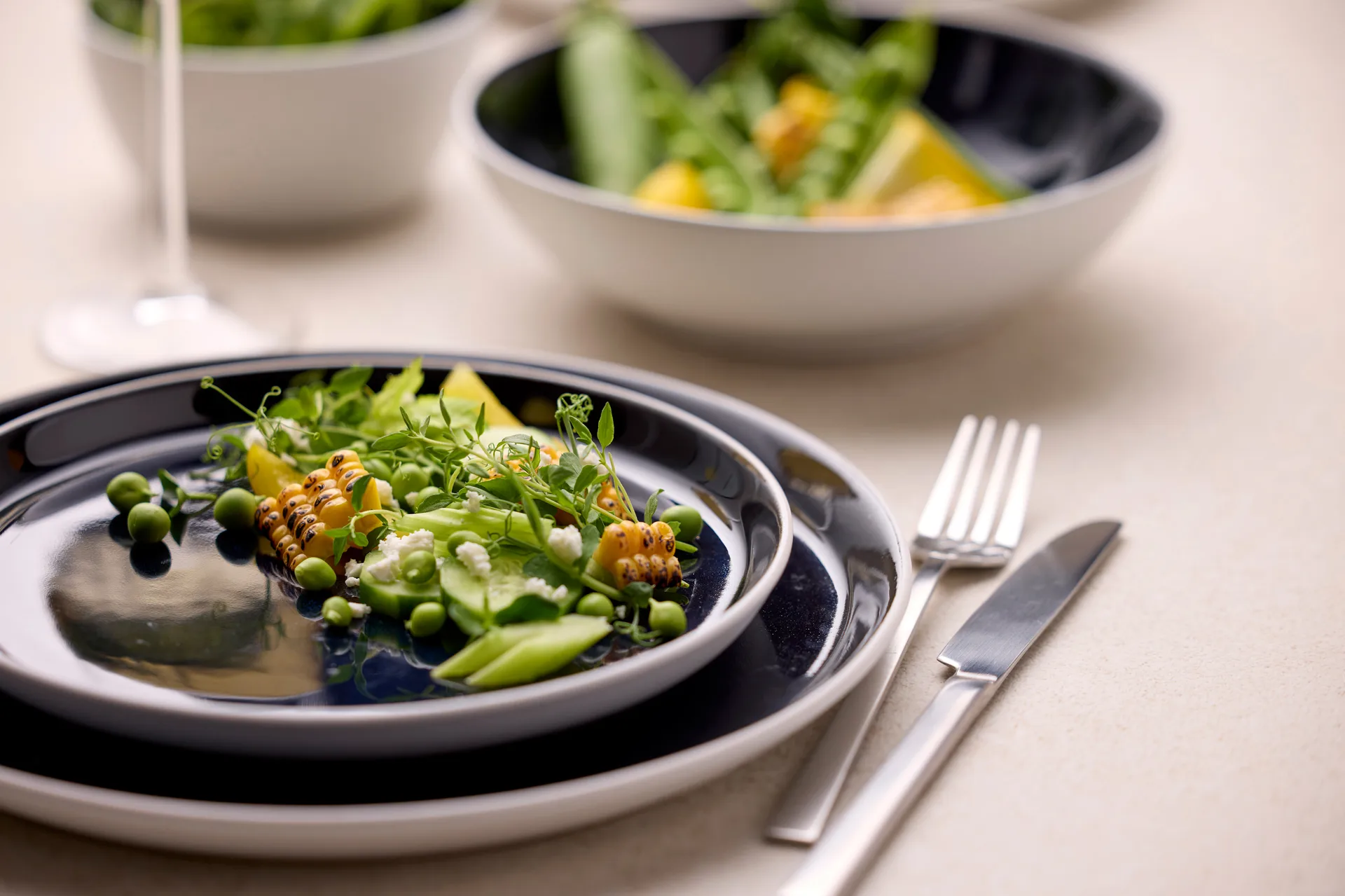 Bitz tallrik gastro Ø27 cm, Vit-mörkblå Bitz