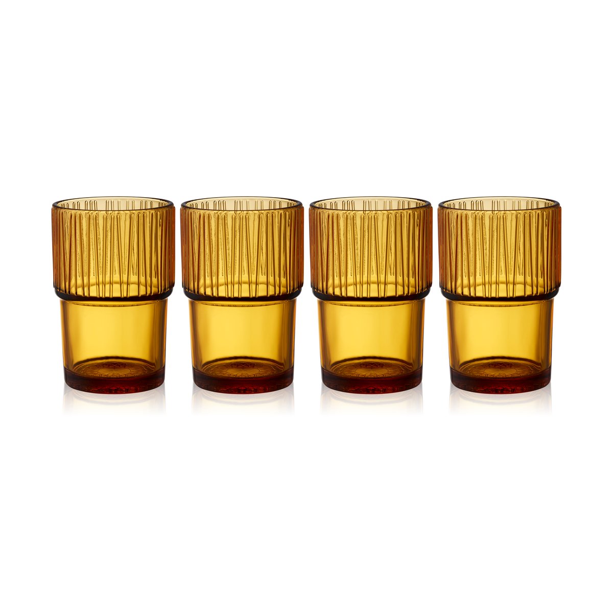 Bitz Kusintha caféglas 38 cl 4-pack Amber | Skandinavisk Design | Dricksglas | Orange