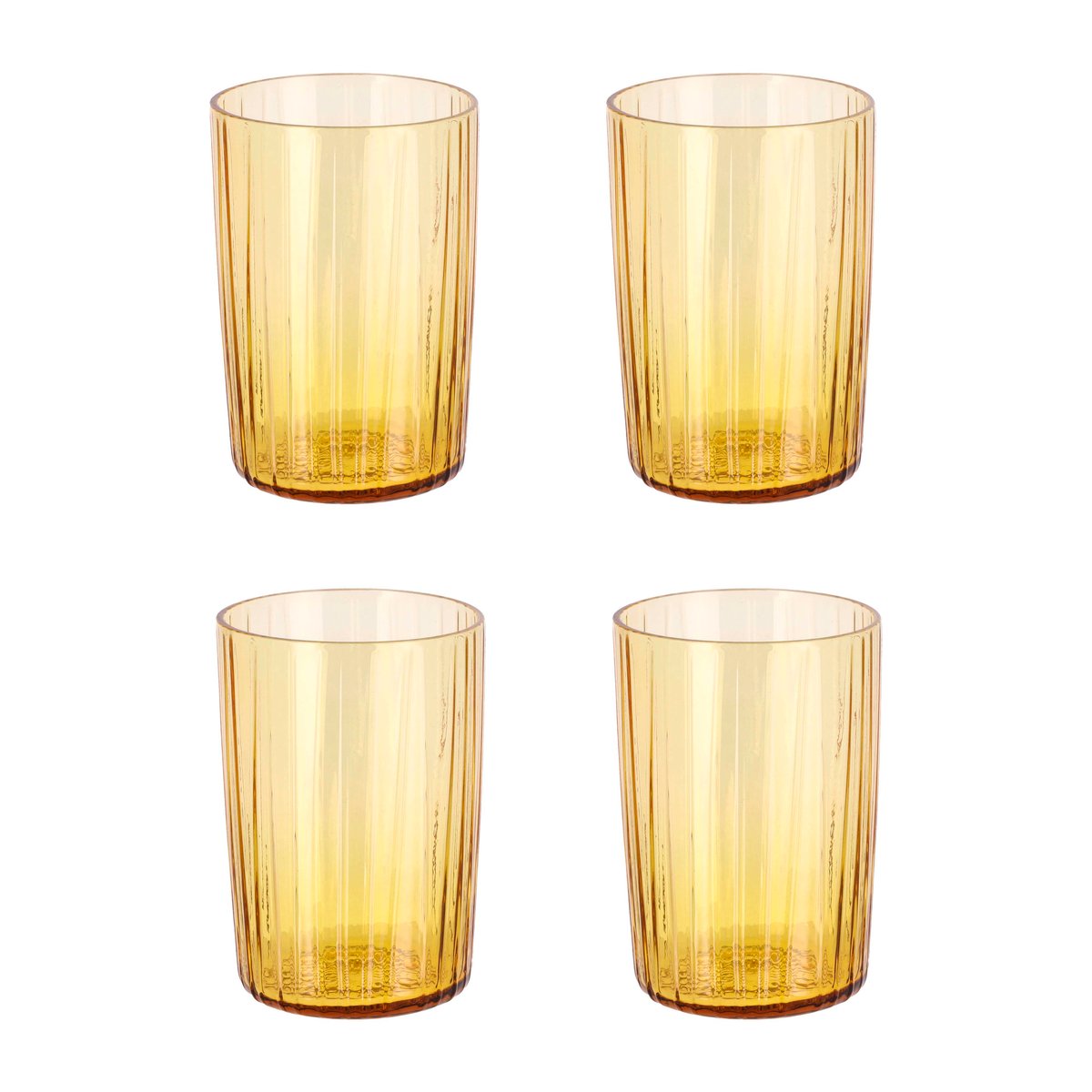 Bitz Kusintha vattenglas 28 cl 4-pack Amber | Skandinavisk Design | Dricksglas | Gul