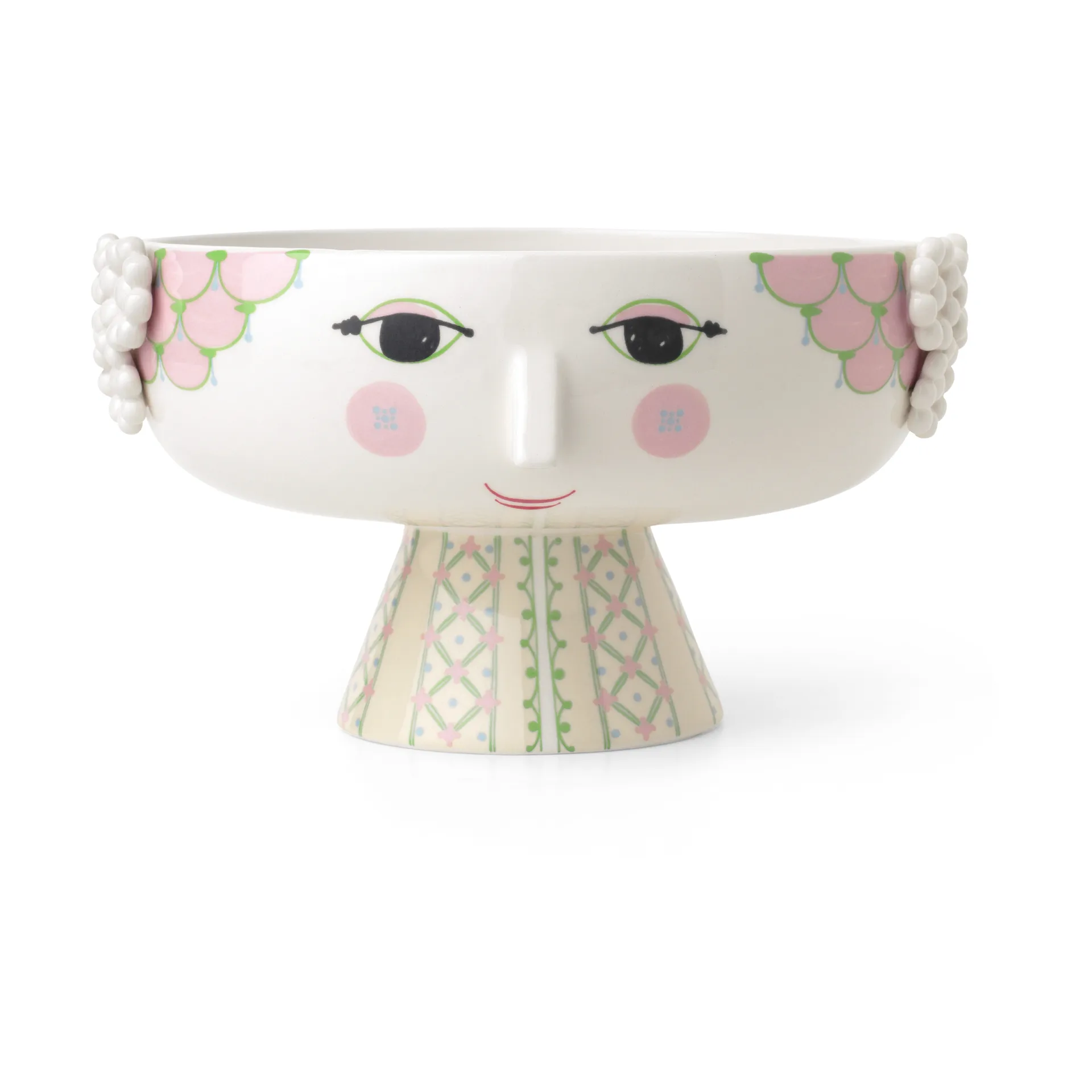 Eva skål på fot Ø24 cm, Rosa Bjørn Wiinblad