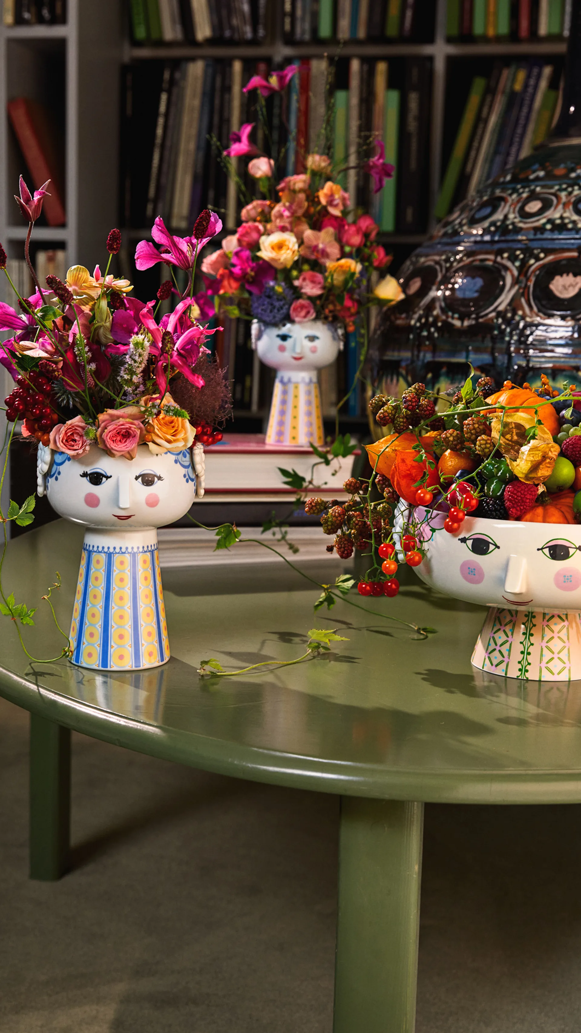 Eva skål på fot Ø24 cm, Rosa Bjørn Wiinblad