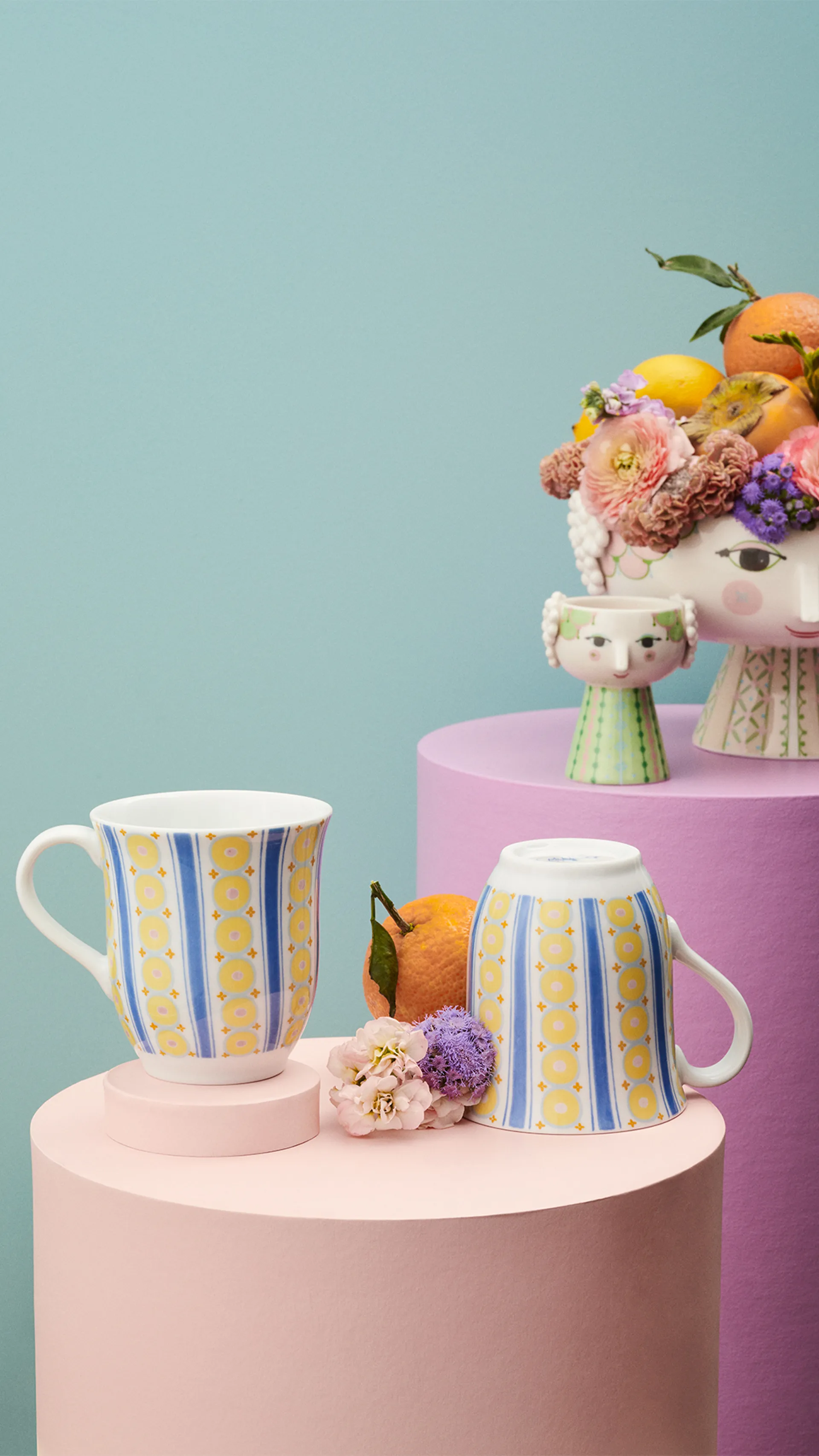 Eva skål på fot Ø24 cm, Rosa Bjørn Wiinblad