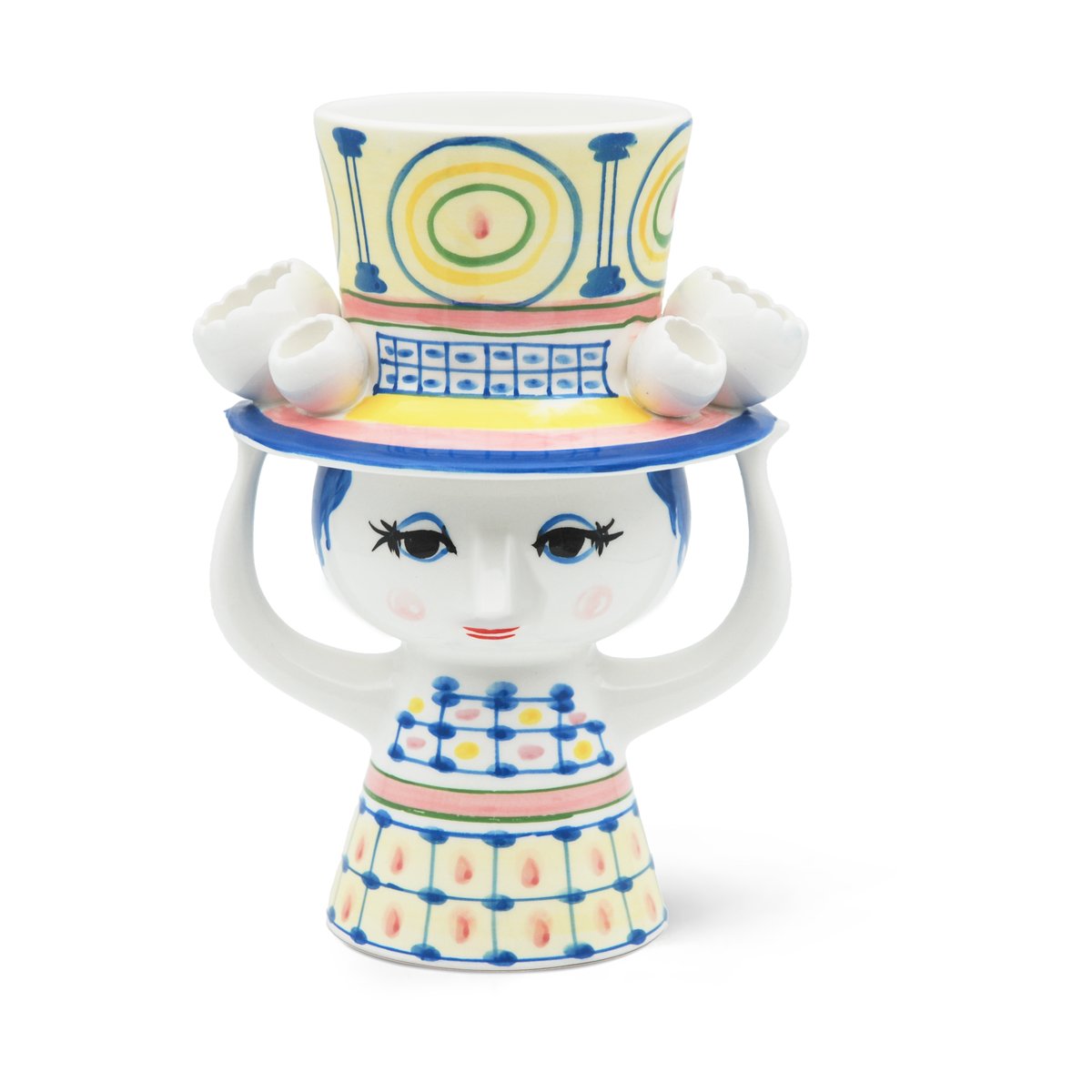 Bjrn Wiinblad Lady with hat vas H20,5 cm Blå | Skandinavisk Design | Vaser | Blå
