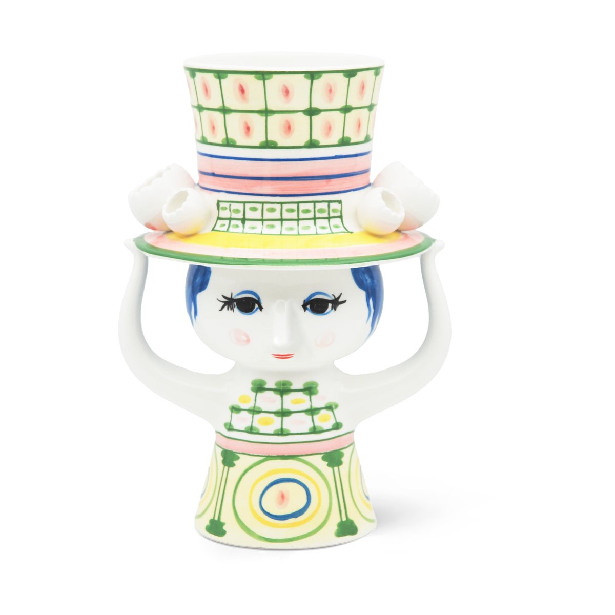 Bjrn Wiinblad Lady with hat vas H24,5 cm Grön | Skandinavisk Design | Vaser | Grön