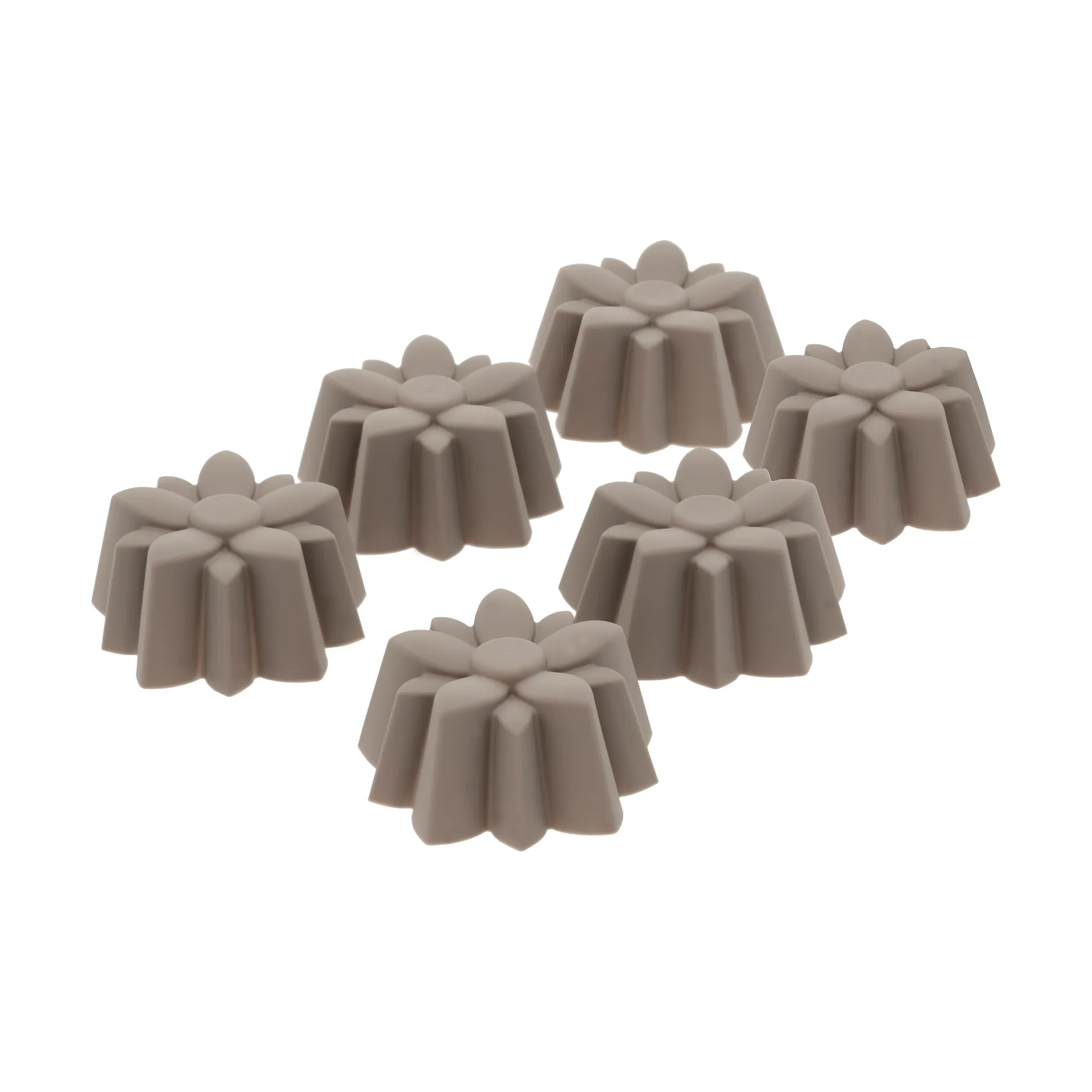 Muffinsform silikon 6 hål, Blomma, latte Blomsterbergs