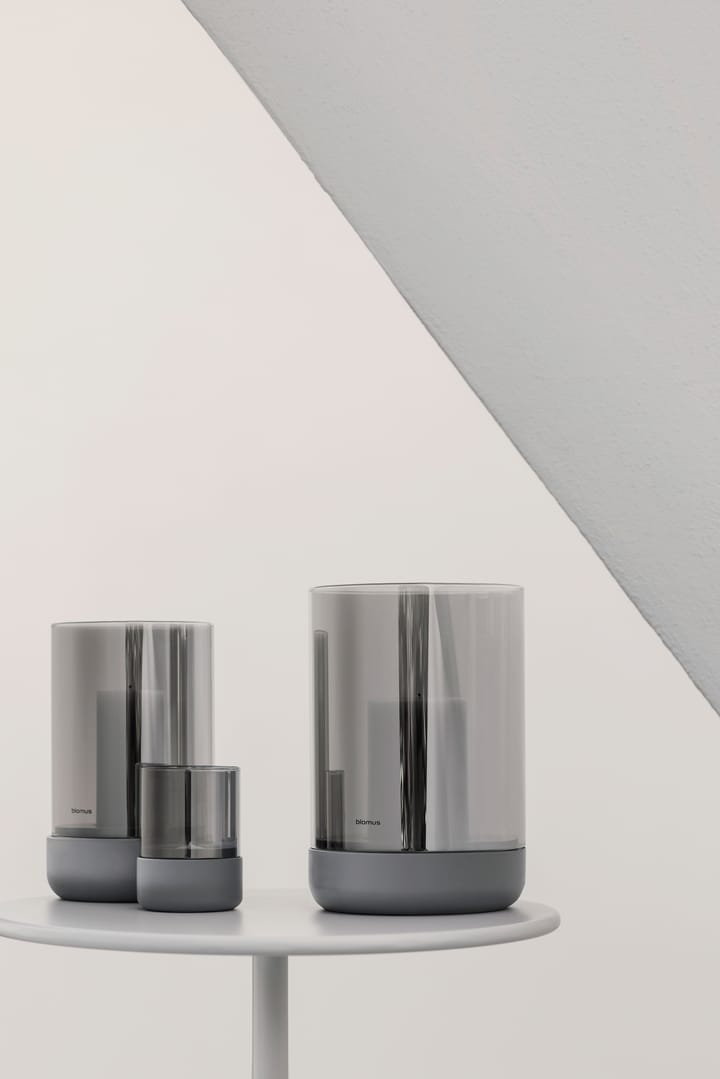 Calma stormlykta med blockljus Ø15 cm, Gray-smoke Blomus